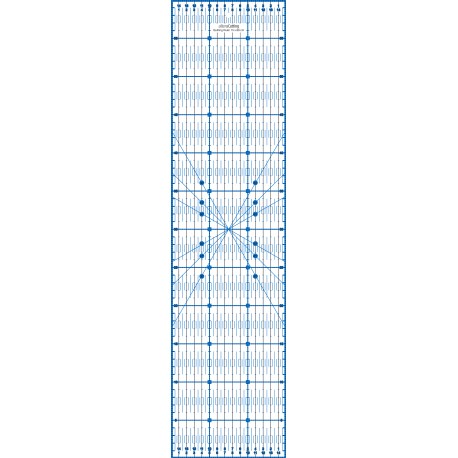 Règle de couture (quilt/patchwork) 15x60cm - BLEUE