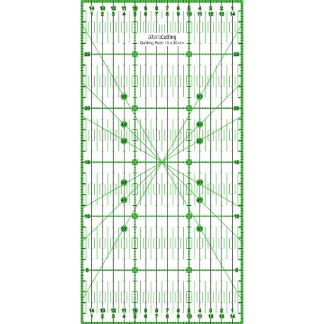 Règle de couture (quilt/patchwork) 15x30cm - VERT