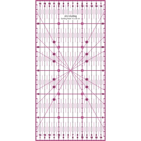 Règle de couture (quilt/patchwork) 15x30cm - ROSE